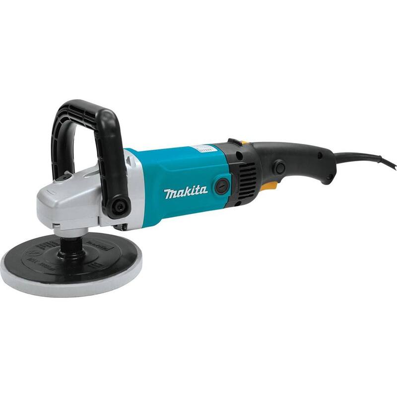 Lijadora/pulidora con cable de velocidad variable de 10 amperes y 7 pulgadas con respaldo y mango lateral con almohadilla para compuestos de 7 pulgadas - 9227C-192629-7