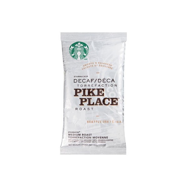 Starbucks Coffee Co Starbucks, Coffee, Pike Place Decaf, 2 1/2 Oz Packet, 18PK - 11023061