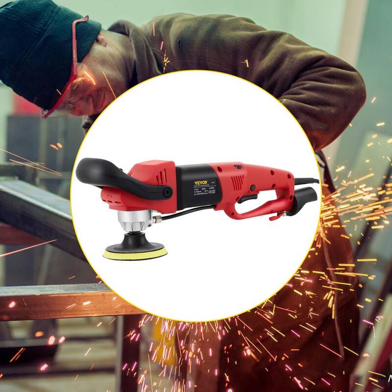 Pulidor húmedo VEVOR nuevo 10 A con cable 4 y 5 in. Amoladora Lijadora Pulidora con adaptador de tubo de 78.7 in. y protector contra salpicaduras - SSPGJXZSM110VMK70V1