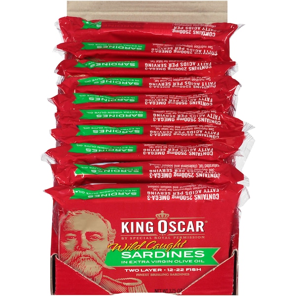King Oscar King Oscar Sardines 2-Layer In Extra Virgin Olive Oil 3.75 oz., PK12 - 00034800600023