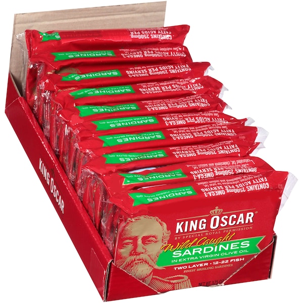 King Oscar King Oscar Sardines 2-Layer In Extra Virgin Olive Oil 3.75 oz., PK12 - 00034800600023