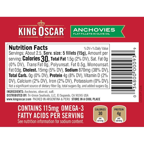 King Oscar King Oscar Anchovies 2 oz., PK18 - 00034800600610