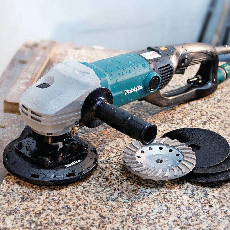 Pulidora de piedra eléctrica con cable de 11 amperes y 5 pulgadas de Makita con protector contra salpicaduras - PK5011CX1