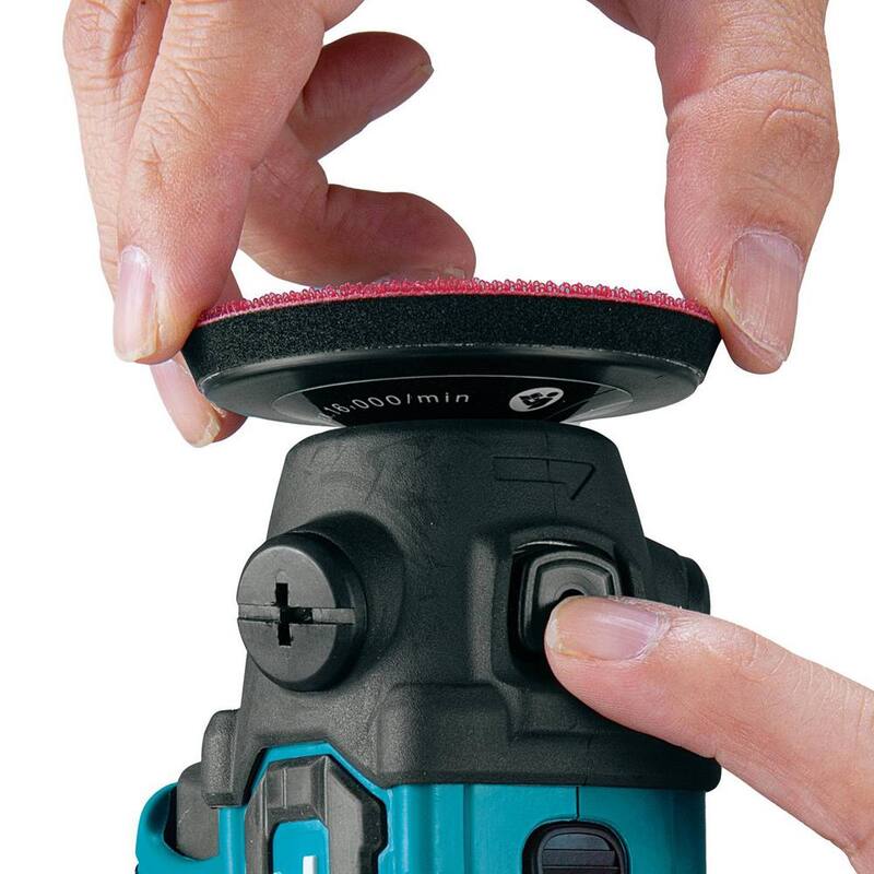 Kit de Pulidor de 3 pulgadas/Lijadora de 2 pulgadas sin escobillas de litio-ion Makita 12V max CXT, 2.0Ah - VP01R1