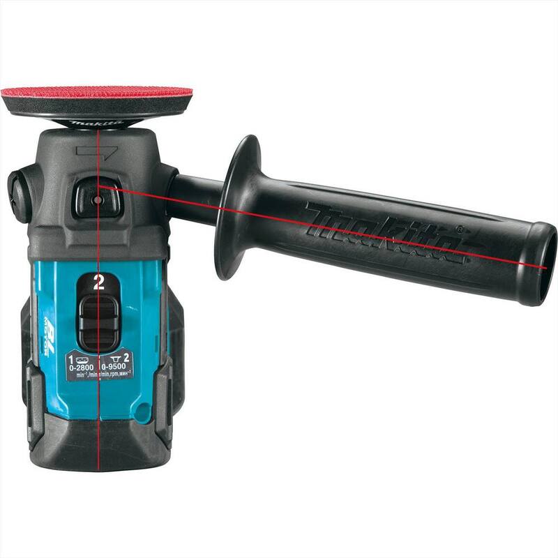 Kit de Pulidor de 3 pulgadas/Lijadora de 2 pulgadas sin escobillas de litio-ion Makita 12V max CXT, 2.0Ah - VP01R1