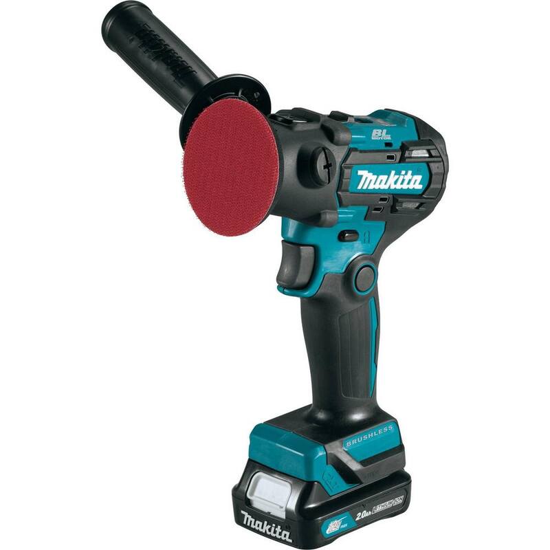 Kit de Pulidor de 3 pulgadas/Lijadora de 2 pulgadas sin escobillas de litio-ion Makita 12V max CXT, 2.0Ah - VP01R1