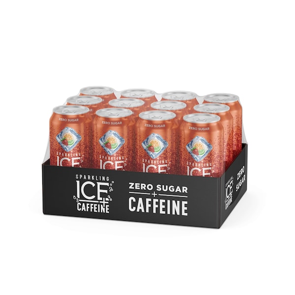 Sparkling Ice Sparkling Ice +Caffeine Strawberry Citrus Sparkling Water 16 oz., PK12 - FG00139