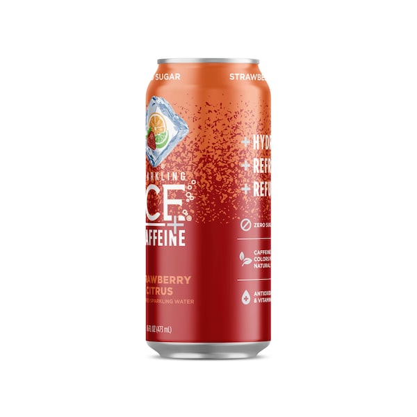 Sparkling Ice Sparkling Ice +Caffeine Strawberry Citrus Sparkling Water 16 oz., PK12 - FG00139