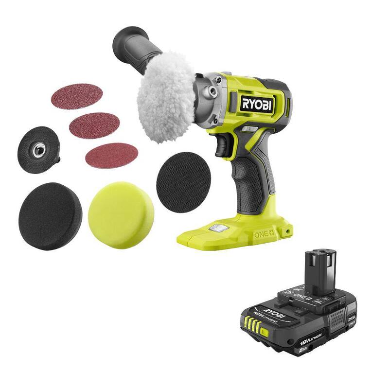 Pulidora/Lijadora detallista inalámbrica de velocidad variable de 3 pulgadas RYOBI ONE+ 18V con batería GRATIS de 2.0 Ah - PBF102B-PBP006