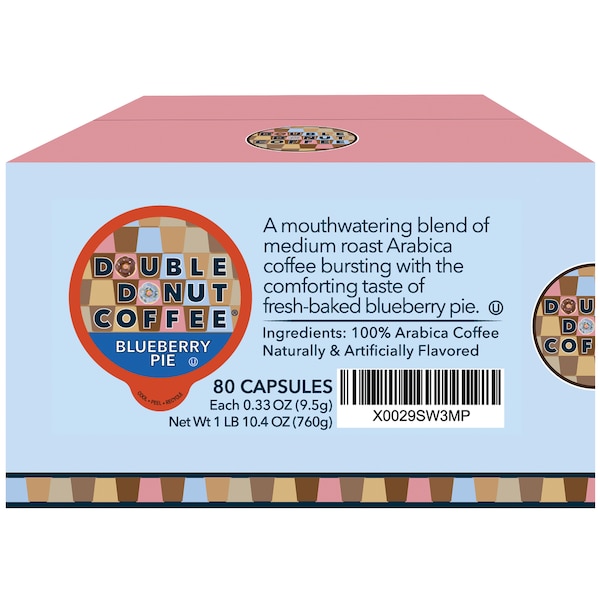Double Donut Double Donut Flavored Coffee Blueberry-80 Ct - WM-DD-RC-BLUEBERRY-80