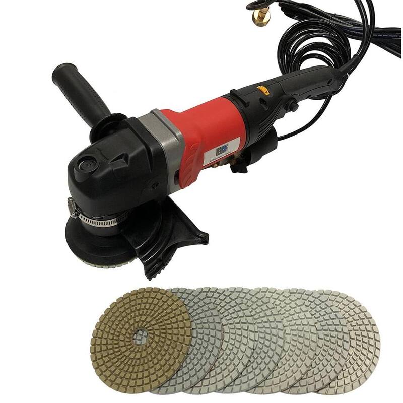 
Amoladora húmeda de velocidad variable de 7 amperios con cable de 5 pulgadas de EDiamondTools más almohadillas húmedas de #50 a #3000 y respaldo de goma de 4 pulgadas - VSP05RWS47SETR.