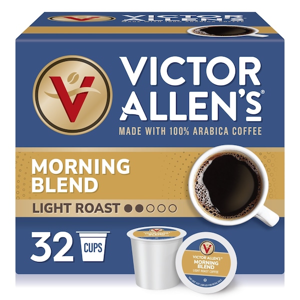 Victor Allen Morning Blend, Light Roast, Single Serve Coffee Pods for K-Cup Brewers, 32PK - FG018403