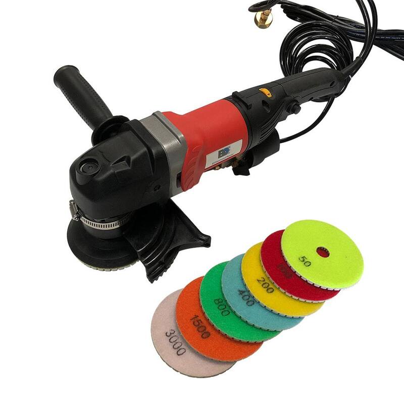 Pulidora húmeda de velocidad variable de 5 pulgadas con cable de 7 amperios más discos húmedos #50 a #3000 y soporte de goma - VSP050WS57SETR