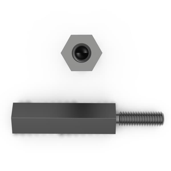 Raf Hex Standoff, M3-0.5 Thrd Sz, 4.76 mm Thrd L Nylon Plain, 4.5 mm Hex W - M2103-3005-N