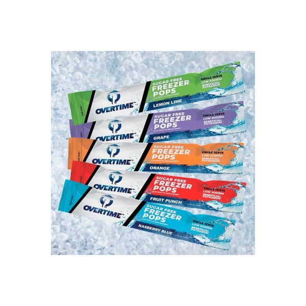 Proline Products Overtime Sugar-free Electrolyte Freezer Pops, 5 Flavor Variety Pack, 150/Case - 50-FREEZERPOPS