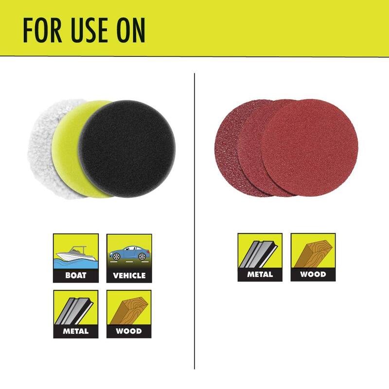 RYOBI ONE+ 18V pulidor/lija inalámbrico de 3 pulgadas con velocidad variable y batería de alto rendimiento de 2.0 Ah de iones de litio - PBF102B-PBP003