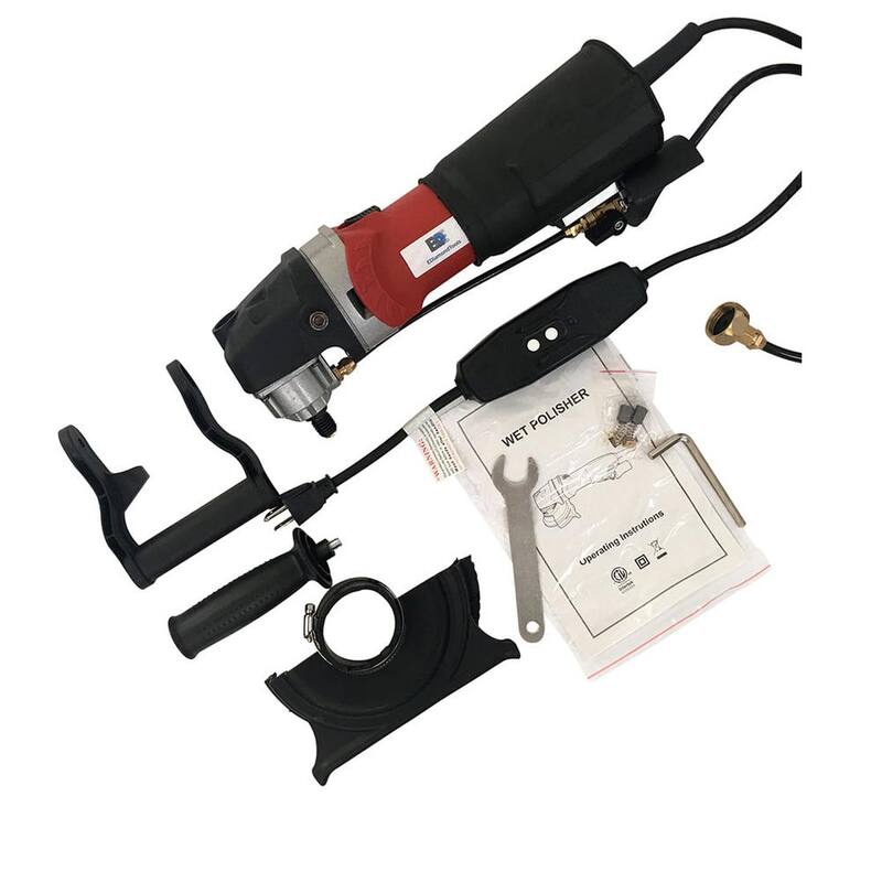 Pulidora húmeda de velocidad variable de 5 pulgadas con cable de 7 amperios más discos húmedos de #50 a #3000 y soporte metálico de 5 pulgadas - VSP05RWS57SETA