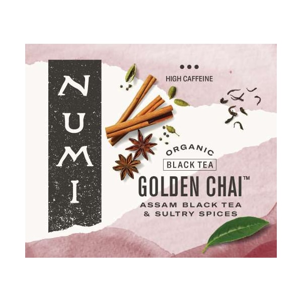 Numi Organic Tea Golden Chai Black Tea, PK100 - 30180