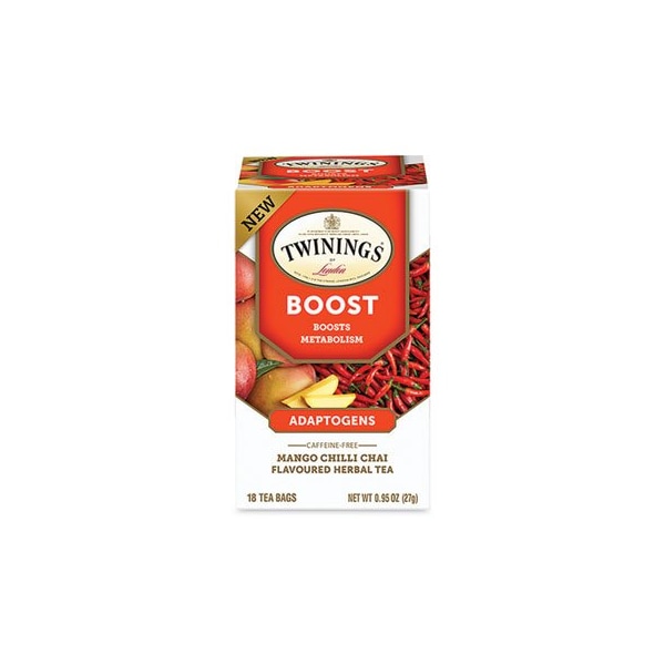 Twinings North America Boost Mango Chili Chai Herbal Tea Bags, 0.95 oz, 18PK - TNA54440