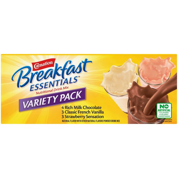 Nestle Carnation Breakfast Essentials Powder Variety Pack 1.26 oz., PK60 - 00050000950041U