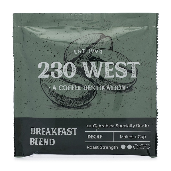 230 West Breakfast Blend, Decaf, 1-Cup, 200Pk - 40610545