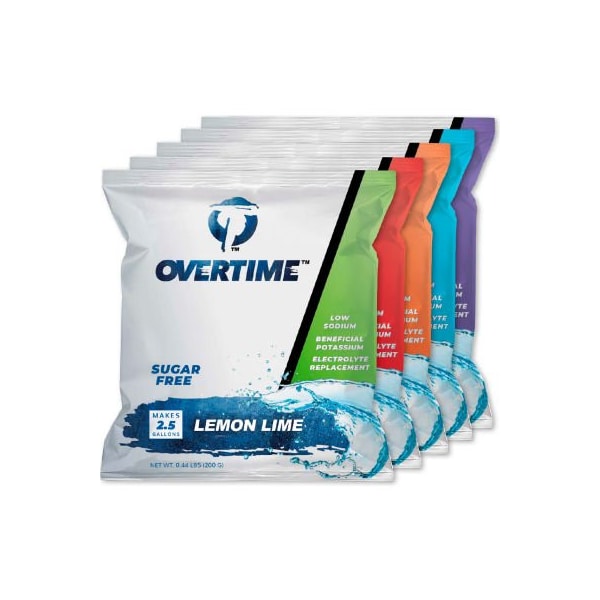 Proline Products Overtime Sugar-free electrolyte Powder Pouches that mix 2.5 gallons of drinks, 35/Case - 60-POUCH