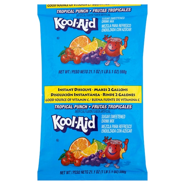 Kool-Aid Kool-Aid Tropical Punch Beverage 21.1 oz. Pouch, PK15 - 10043000840235