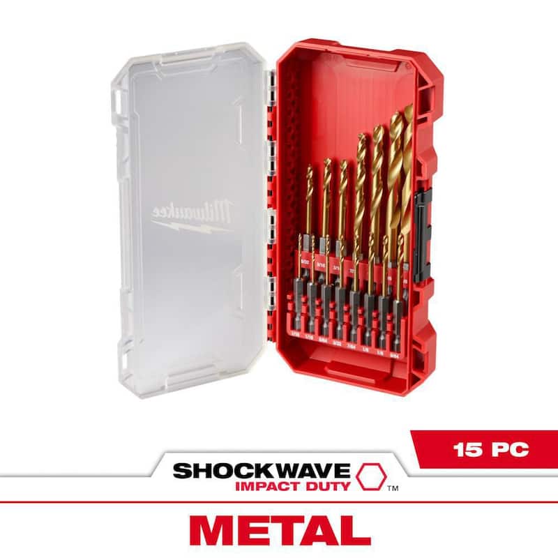 Set de Brocas de Titanio para Impacto Milwaukee SHOCKWAVE (15 piezas) - 48-89-4670