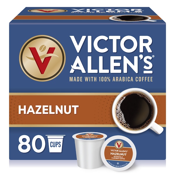 Victor Allen Victor Allen's Coffee Hazelnut, Medium Roast, 80 count, Single Serve Coffee Pods for Keurig K-Cup Brewers - FG014609RV