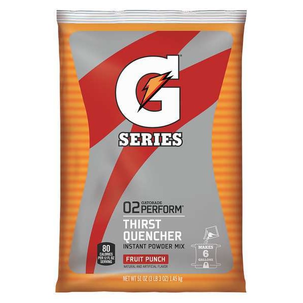 Gatorade G Series, Thirst Quencher Sports Drink Mix, Powder, Fruit Punch, 6 Gal Yield Per 51 oz Pk, 1 Pack - 33690