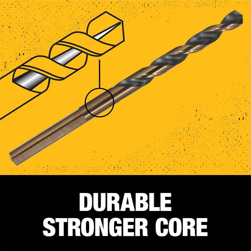 Set de brocas helicoidales negras y doradas DEWALT (15 piezas) - DWA1195