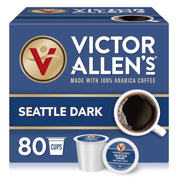 Victor Allen Victor Allen's Coffee Seattle Dark, Dark Roast, 80 Count, Single Serve Coffee Pods for Keurig K-Cup Brewers - FG016441RV