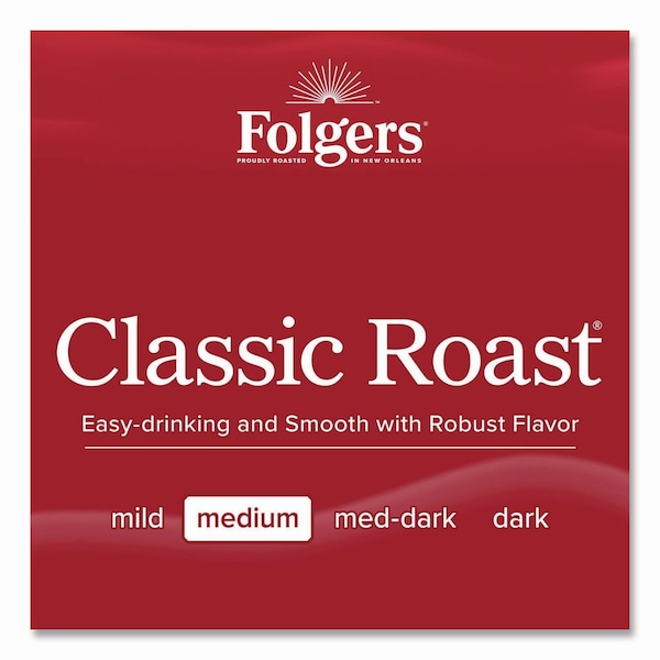 Folgers Coffee, Classic Roast, Fraction Pack, Caffeinated, Ground, 4.62 lb, 42 PK - 2550006430