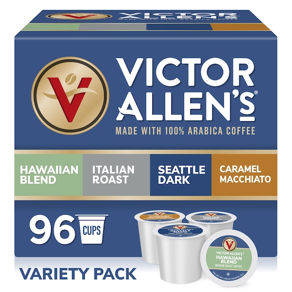 Victor Allen Victor Allen's Coffee Specialty Coffee Variety Pack, Medium-Dark Roast, 96 Count, Single Serve Coffee Pods for Keurig K-Cup Brewers - FG015361RV
