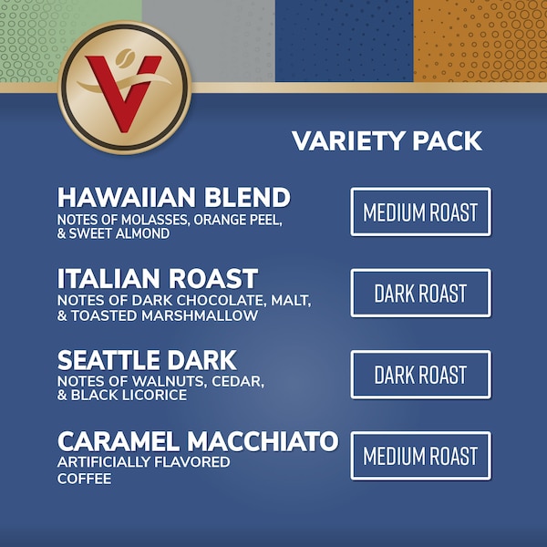 Victor Allen Victor Allen's Coffee Specialty Coffee Variety Pack, Medium-Dark Roast, 96 Count, Single Serve Coffee Pods for Keurig K-Cup Brewers - FG015361RV