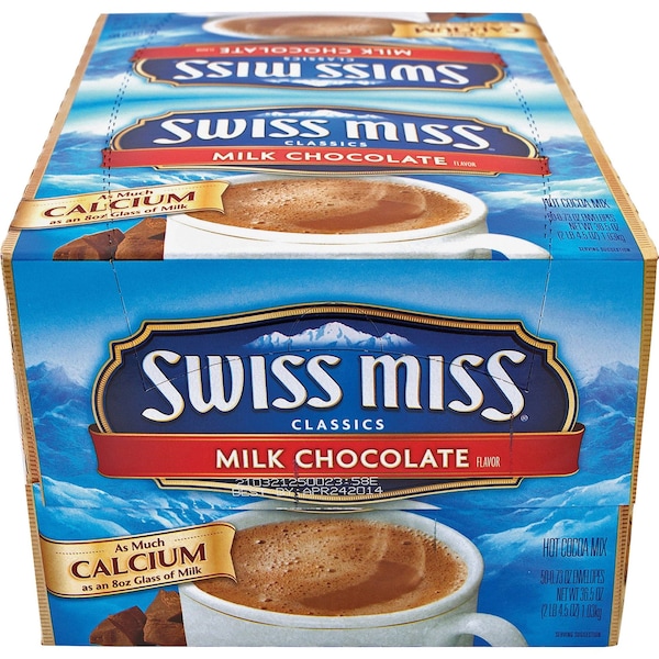 Swiss Miss Hot Cocoa, Cocoa, Packet, Non-Caffeinated, Powder, 36.5 oz, 50 PK - 47491