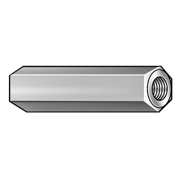 Zoro Select Hex Standoff, #4-40 Thrd Sz, 5/16 in L, 5/16 in Thrd L 18-8 Stainless Steel Plain, 1/4" Hex W - HST303-440-SS
