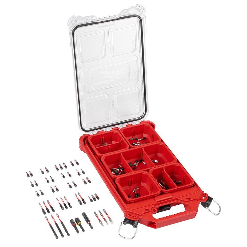 Juego de puntas de destornillador de acero de aleación SHOCKWAVE Impact Duty de Milwaukee con estuche PACKOUT (90 piezas) - 48-32-5157