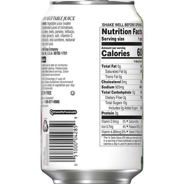 V8 V8 Spicy Hot Vegetable Juice 11.5 oz. Can, PK24 - 000004285