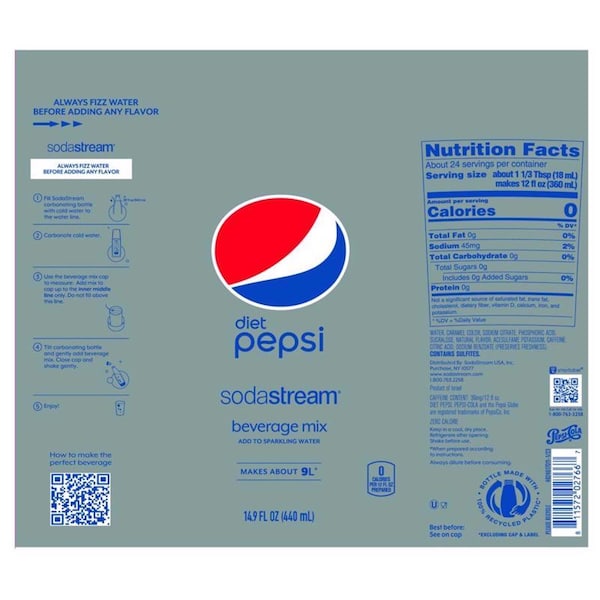 Sodastream SodaStream Diet Pepsi Soda Mix 440 ml 1 pk - 1924217010