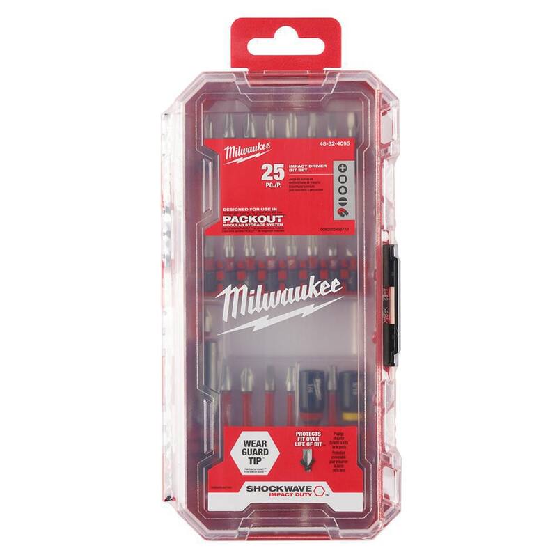 Juego de puntas de desarmador de acero aleado Milwaukee SHOCKWAVE Impact Duty (25 piezas) - 48-32-4095