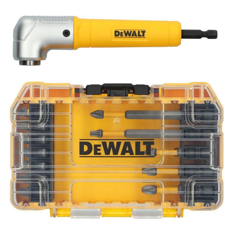 Set de brocas y puntas de taladro de acero ultra DEWALT MAXFIT con accesorio de ángulo recto (25 piezas) - DWAF25SETRA