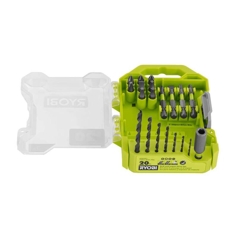RYOBI Set de Taladro e Impacto (20 Piezas) - A98201