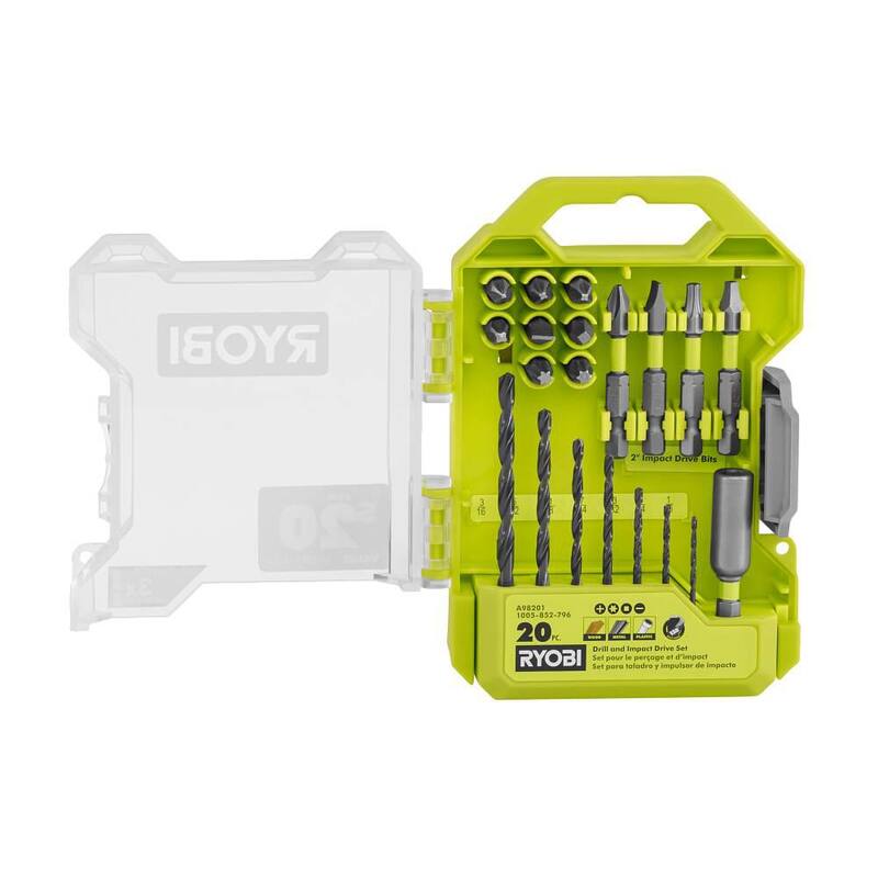 RYOBI Set de Taladro e Impacto (20 Piezas) - A98201