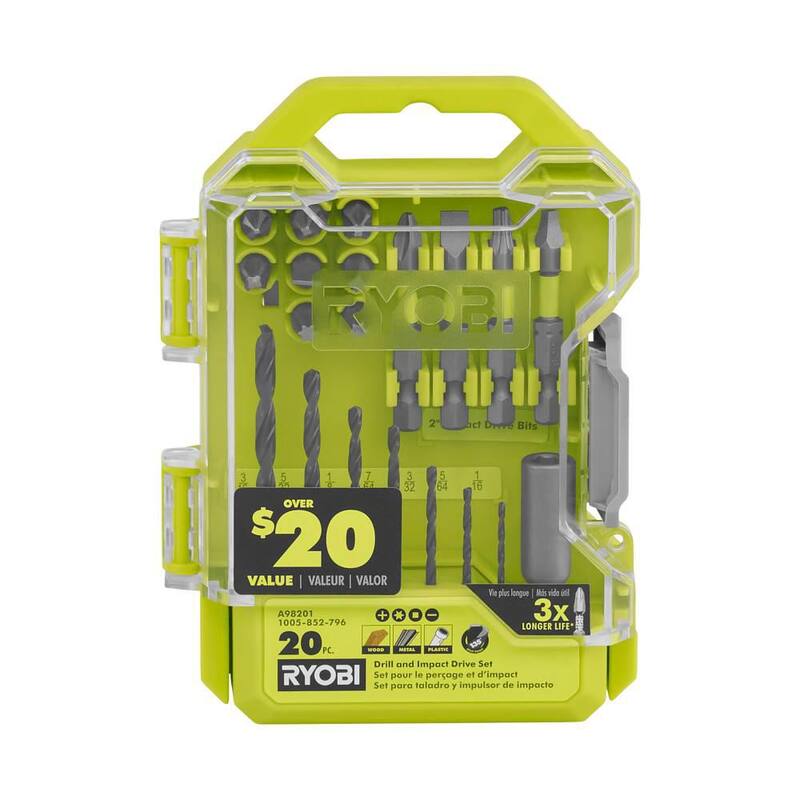 RYOBI Set de Taladro e Impacto (20 Piezas) - A98201
