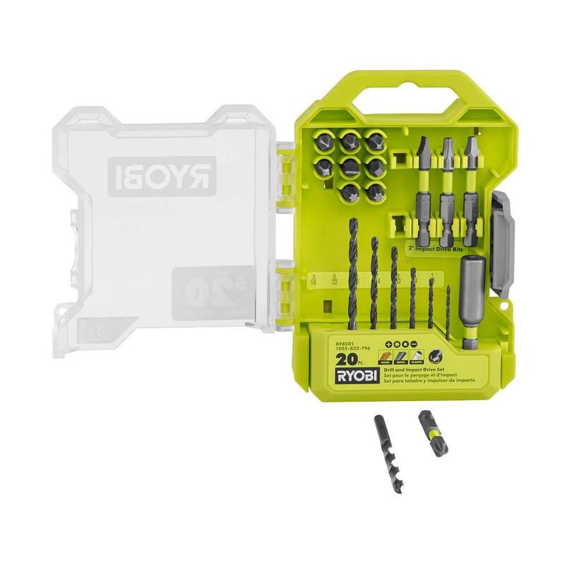 RYOBI Set de Taladro e Impacto (20 Piezas) - A98201