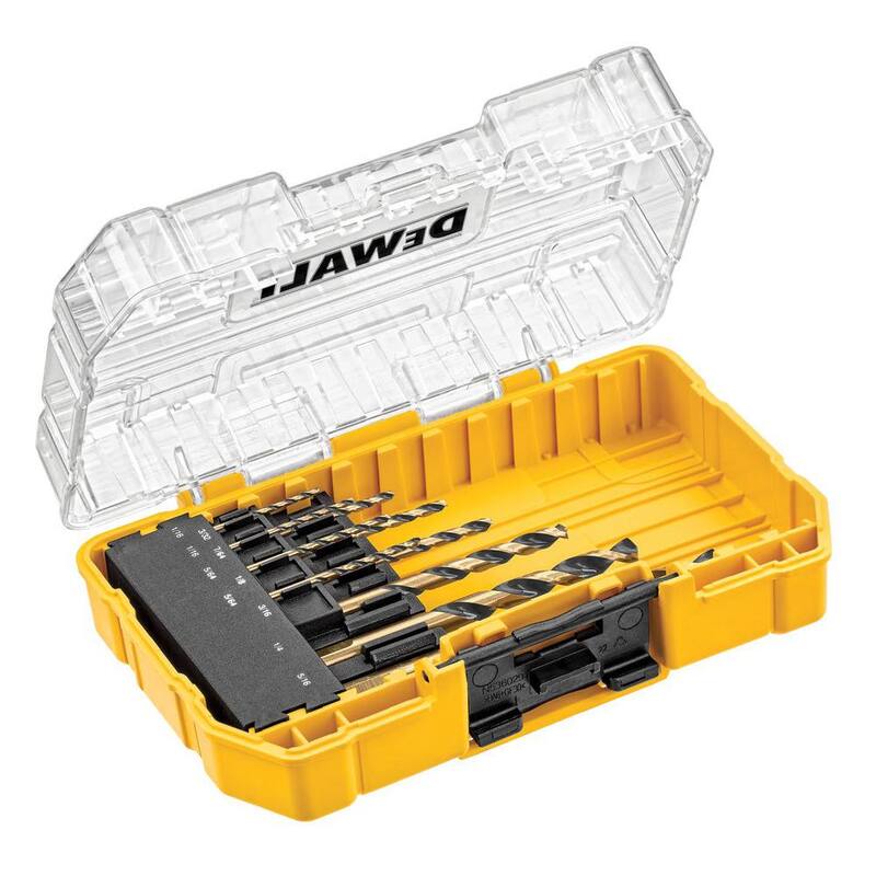 Set de brocas de torsión negras y doradas DEWALT (10 piezas) - DWA1180