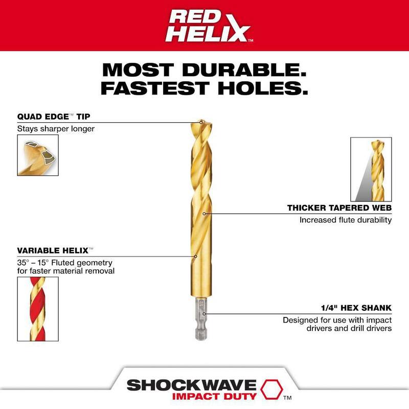 Juego de brocas Milwaukee SHOCKWAVE Impact Duty de titanio (29 piezas) - 48-89-4672
