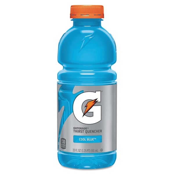 Gatorade G-Series Perform 02 Thirst Quencher, Cool Blue, 20 oz Bottle, PK24 - 052000324815