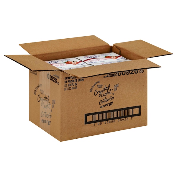 Crystal Light Crystal Light On The Go Wild Strawberry Energy Beverage Mix, PK120 - 10043000009267